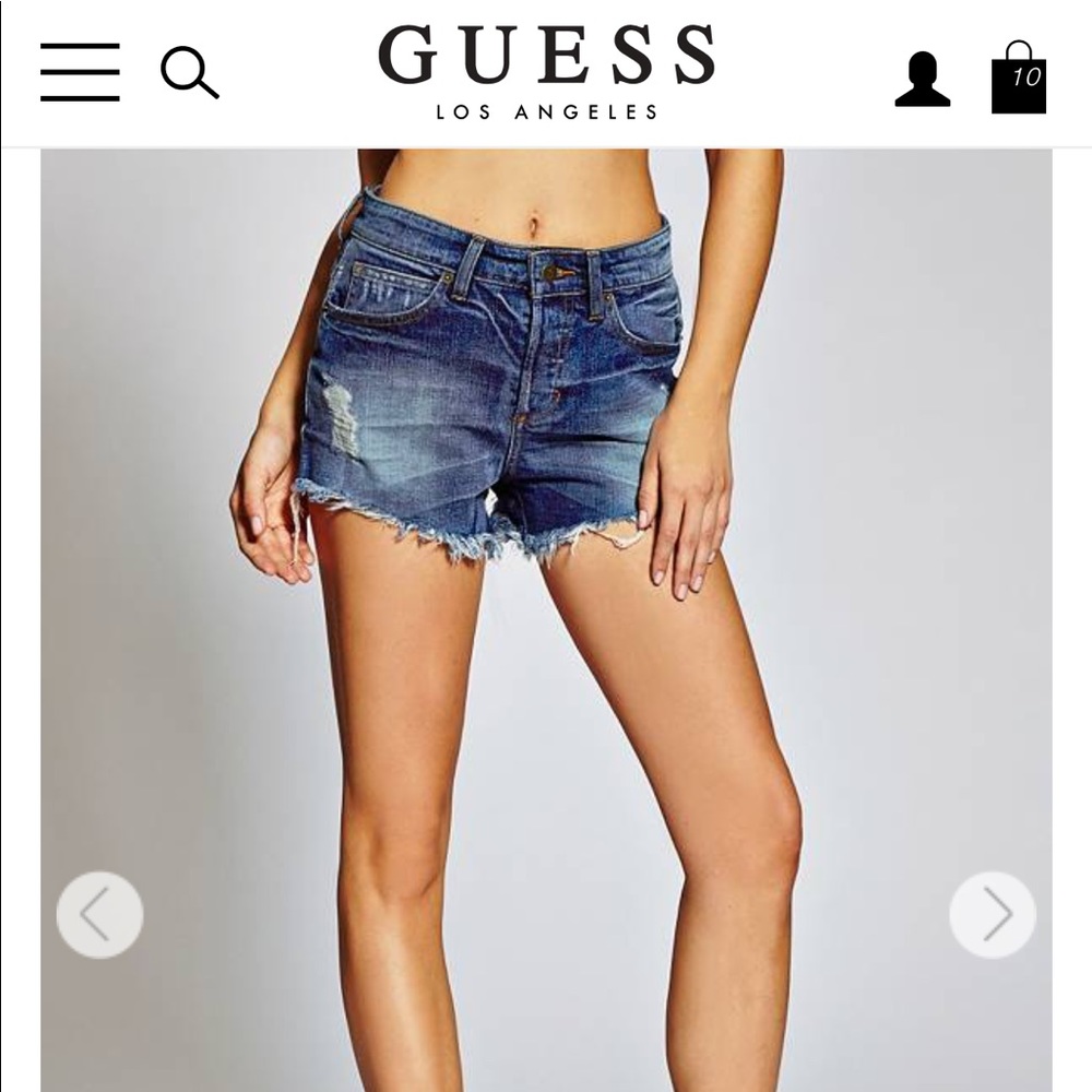 GUESS high rise cut off jean shorts. Size 25 NWT.